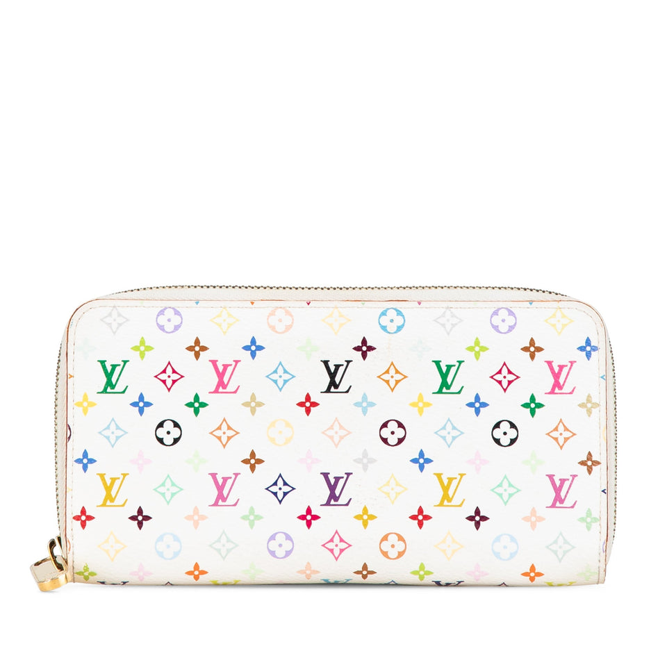 White Louis Vuitton Monogram Multicolore Zippy Wallet