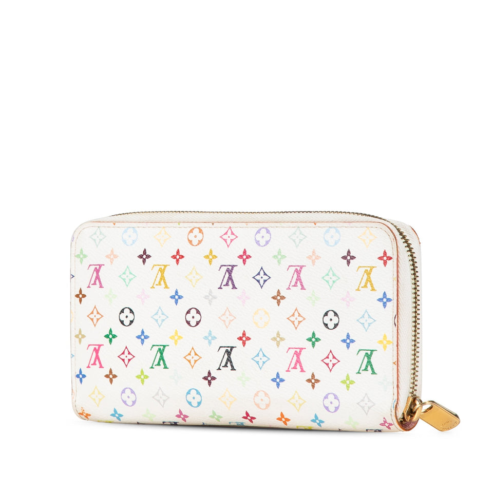 White Louis Vuitton Monogram Multicolore Zippy Wallet