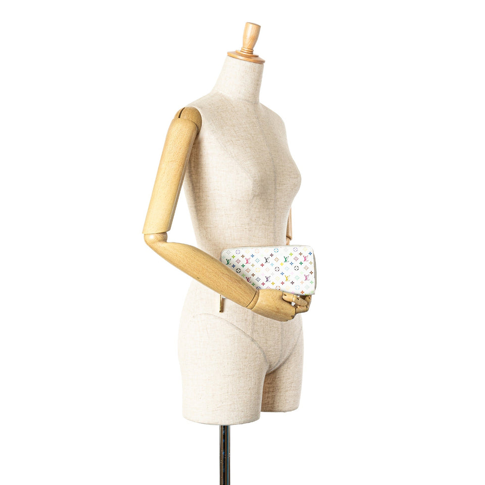 White Louis Vuitton Monogram Multicolore Zippy Wallet