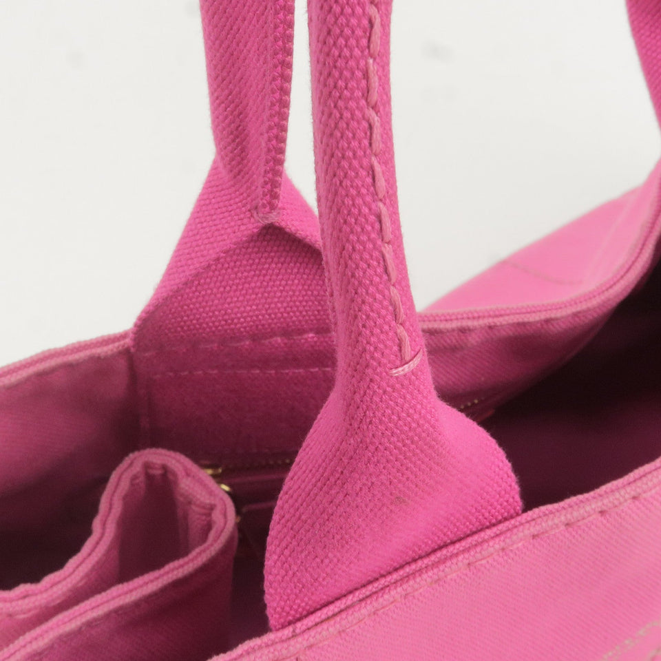 Prada Canapa Canvas Tote Bag Hand Bag Pink BN1877