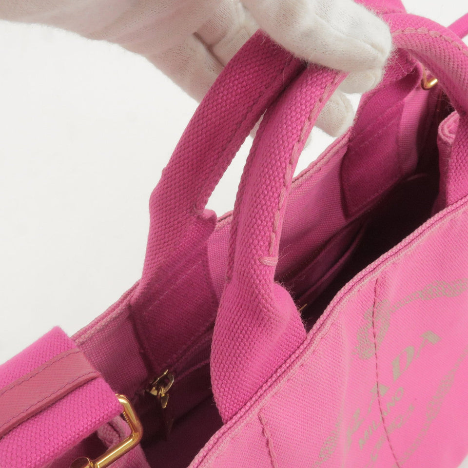 Prada Canapa Mini Canvas 2Way Bag Shoulder Bag Pink B2439G