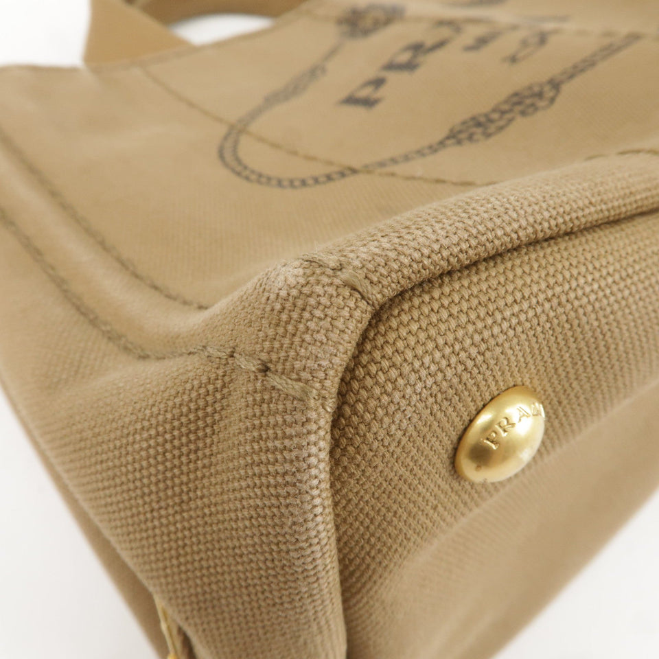 Prada Canapa Mini Canvas 2Way Bag Shoulder Bag Brown B2439G