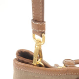 Prada Logo Jacquard Leather 2Way Bag Brown Beige BN1841