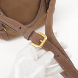 Prada Logo Nylon Leather 2Way Bag Hand Bag Brown BR4993