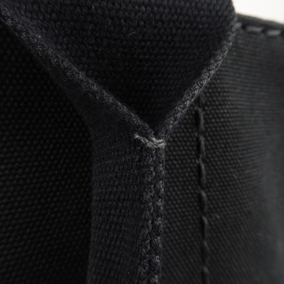 Prada Canapa Canvas Tote Bag Hand Bag Black BN1877