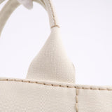Prada Canapa Canvas Tote Bag Hand Bag Ivory BN1877
