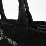 Prada Canapa Mini Canvas Tote Bag Hand Bag Black