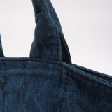 Prada Canapa Large Canvas Tote Bag Hand Bag Denim Blue B1872B