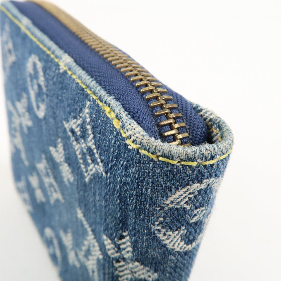 Louis Vuitton Monogram Denim Mini Zippy Wallet M95342 Blue