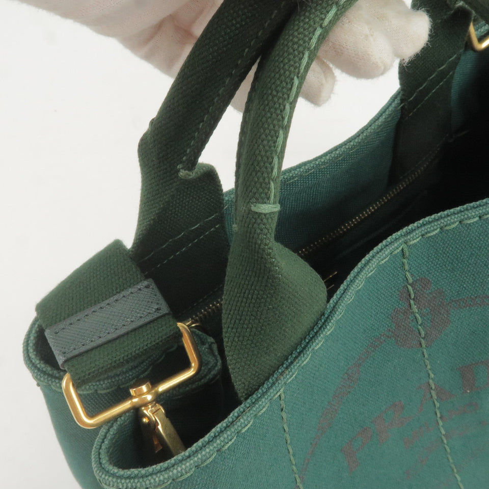 Prada Canapa Mini Canvas 2Way Bag Shoulder Bag Green B2439G