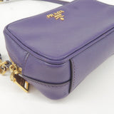 Prada Logo Leather Mini Shoulder Bag 2Way Bag Pouch Purple
