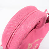 Prada Logo Canapa Canvas Leather Fabric 2Way Bag Pink 1BG163