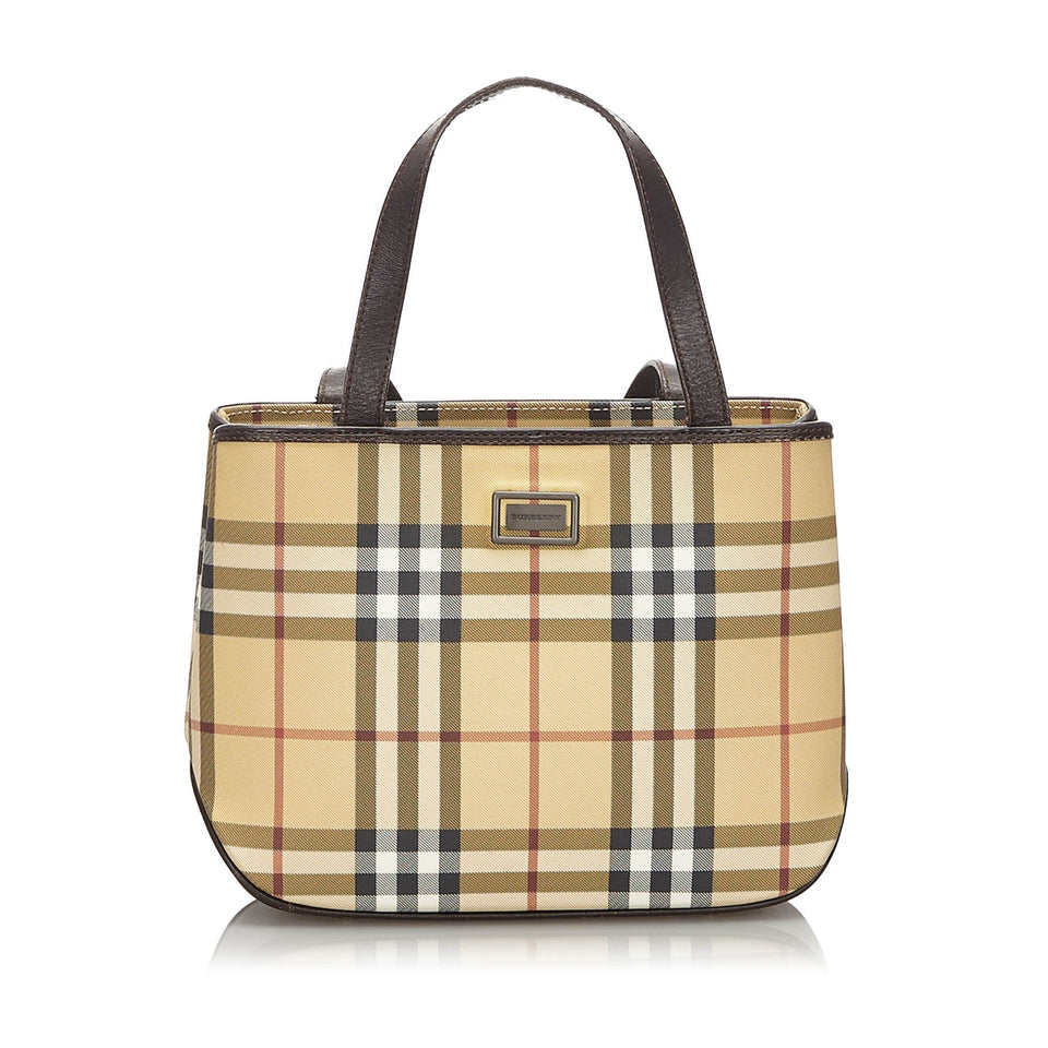 Burberry Black Canvas Fabric Nova Check Handbag United Kingdom