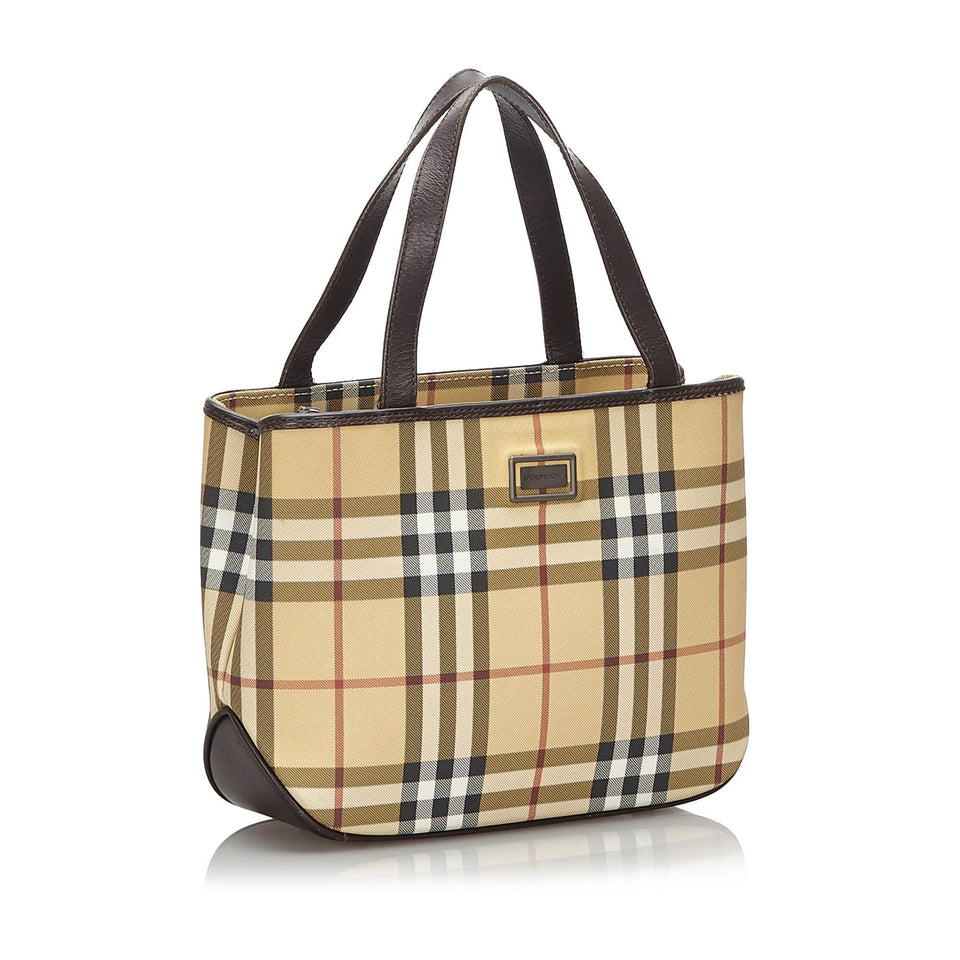 Burberry Black Canvas Fabric Nova Check Handbag United Kingdom