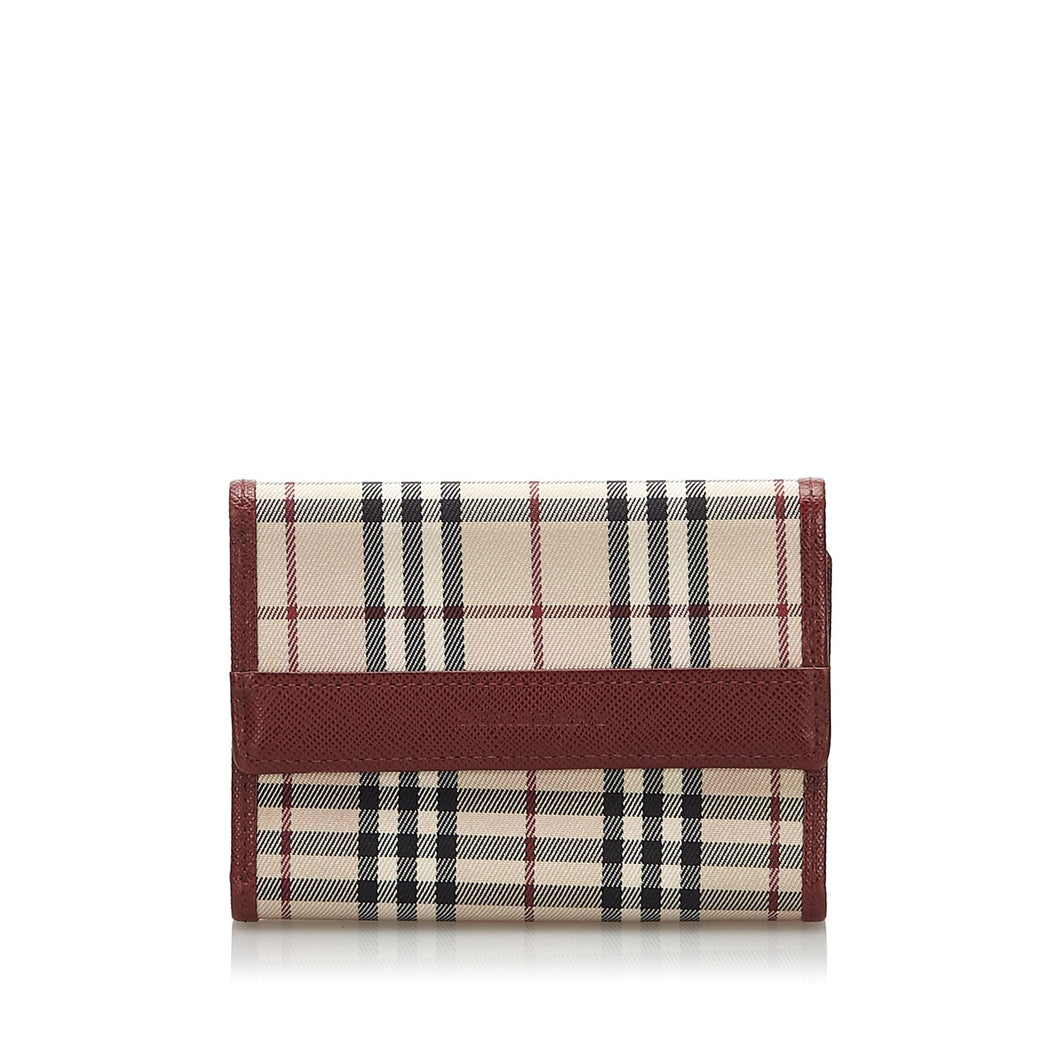 Burberry Brown Others Leather House Check Canvas Wallet United Kingdom