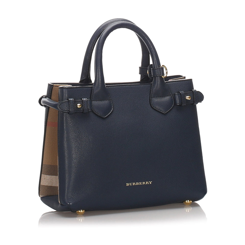 Burberry Black Calf Leather Banner Handbag Italy