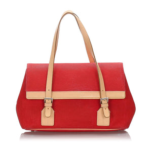 Burberry Red Canvas Fabric Shoulder Bag United Kingdom