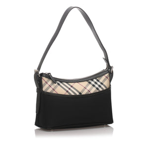 Burberry Black Nylon Fabric Nova Check Shoulder Bag United Kingdom