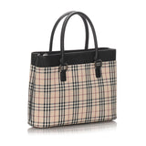 Burberry Brown Beige Canvas Fabric House Check Tote Bag United Kingdom