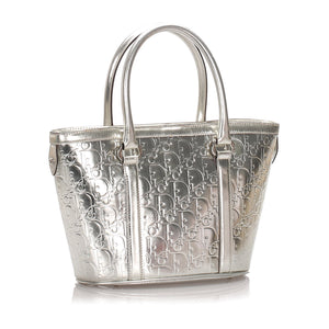 Dior Silver Patent Leather Oblique Tote Bag Italy