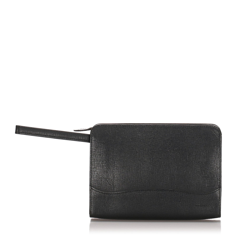 Burberry Black Calf Leather Clutch Bag United Kingdom