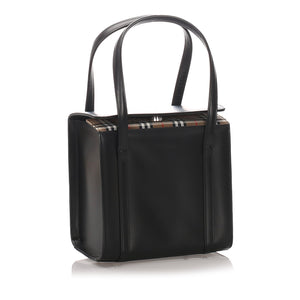 Burberry Black Canvas Fabric Leather Handbag United Kingdom