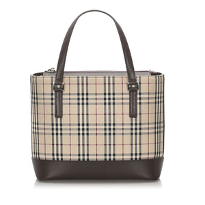Burberry Brown Beige Canvas Fabric House Check Handbag United Kingdom