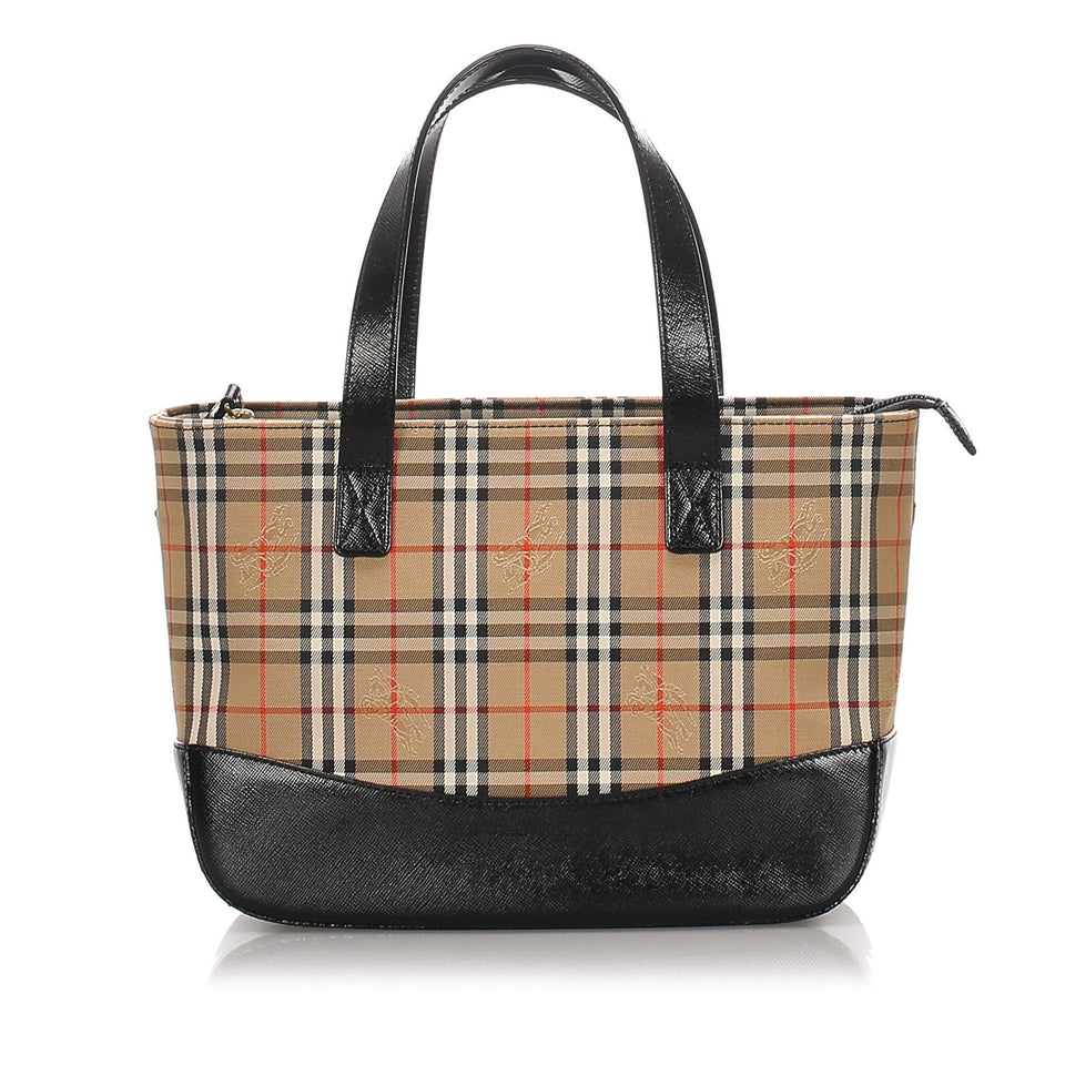 Burberry Brown Haymarket Check Canvas Tote Bag United Kingdom
