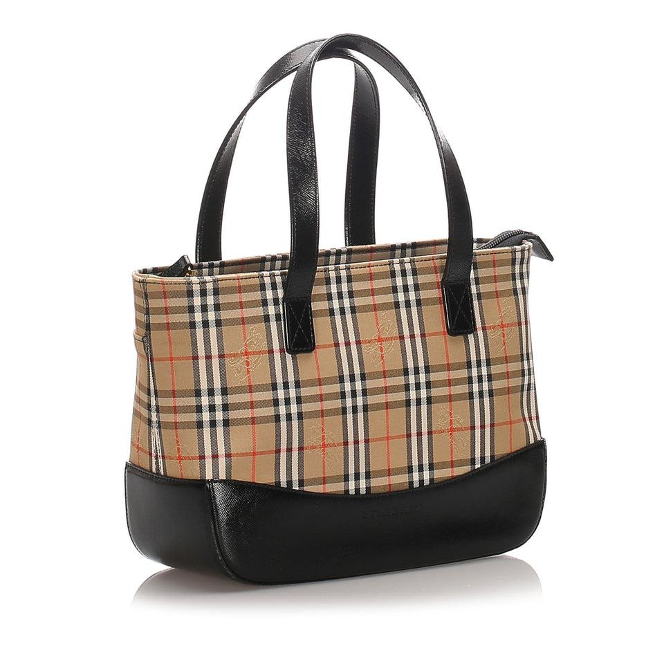 Burberry Brown Haymarket Check Canvas Tote Bag United Kingdom