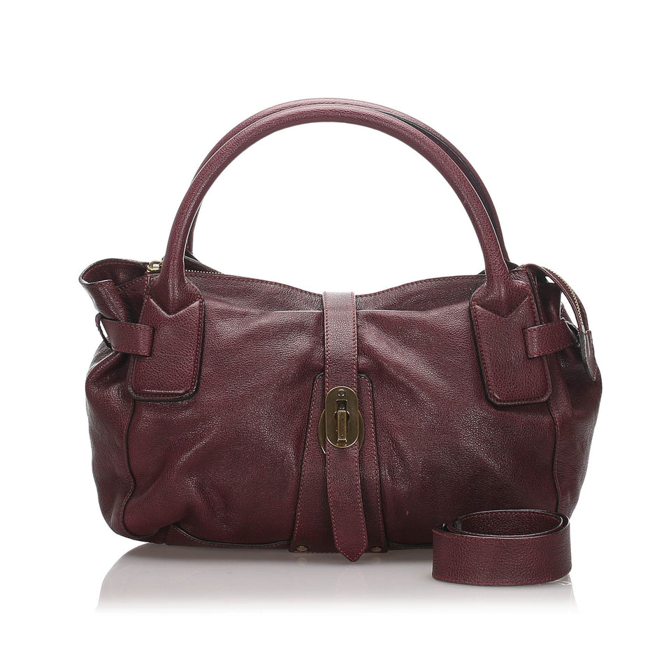 Burberry Red Calf Leather Shoulder Bag United Kingdom