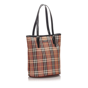 Burberry Brown Canvas Fabric House Check Tote Bag United Kingdom