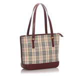 Burberry Brown Beige Canvas Fabric House Check Tote Bag United Kingdom