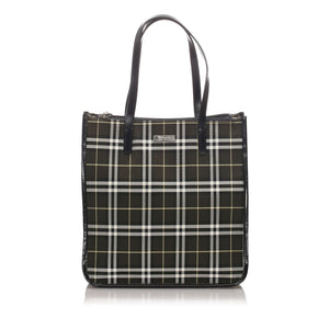 Burberry Black Canvas Fabric House Check Tote Bag United Kingdom