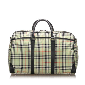 Burberry Brown Canvas Fabric House Check Travel Bag United Kingdom