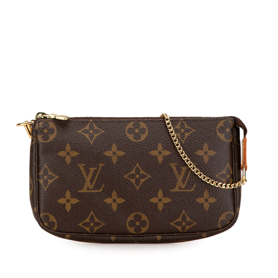 Brown Louis Vuitton Monogram Mini Pochette Accessoires Handbag