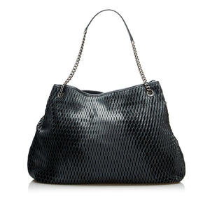 Black Chanel CC Perforated Leather Tote Bag