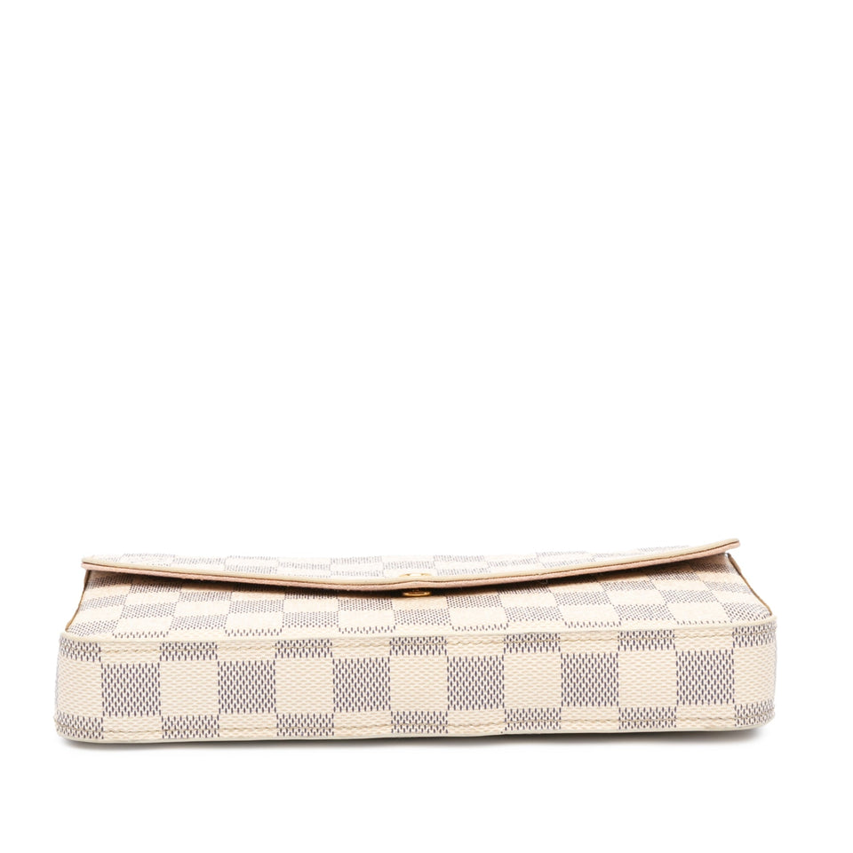 White Louis Vuitton Damier Azur Pochette Felicie Crossbody Bag