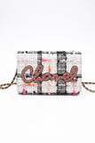 CHANEL Multicolor Tweed Logo Wallet On Chain WOC