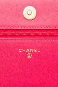 CHANEL Multicolor Tweed Logo Wallet On Chain WOC