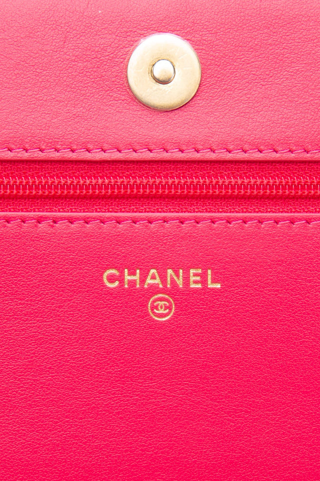CHANEL Multicolor Tweed Logo Wallet On Chain WOC