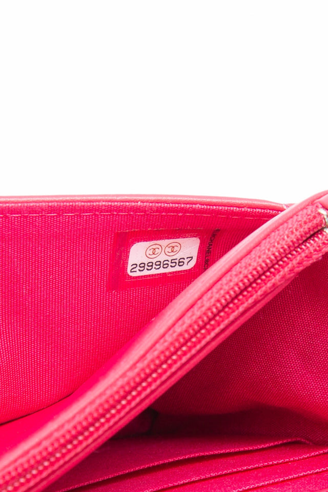 CHANEL Multicolor Tweed Logo Wallet On Chain WOC