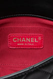 CHANEL Small Black Crystal Pearls Chain Lambskin Quilted Flap Bag