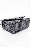 CHANEL 22C Black Silver Printed Lambskin Leather Rectangular Mini Flap Bag