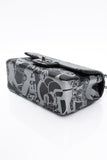 CHANEL 22C Black Silver Printed Lambskin Leather Rectangular Mini Flap Bag