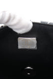 CHANEL 22C Black Silver Printed Lambskin Leather Rectangular Mini Flap Bag