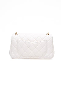 CHANEL White Lambskin Quilted Mini Rectangular Pearl Crush Flap Bag