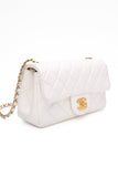CHANEL White Lambskin Quilted Mini Rectangular Pearl Crush Flap Bag