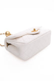 CHANEL White Lambskin Quilted Mini Rectangular Pearl Crush Flap Bag