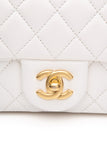 CHANEL White Lambskin Quilted Mini Rectangular Pearl Crush Flap Bag