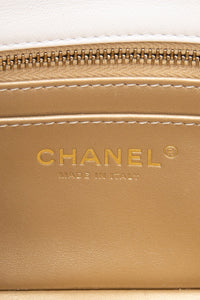 CHANEL White Lambskin Quilted Mini Rectangular Pearl Crush Flap Bag